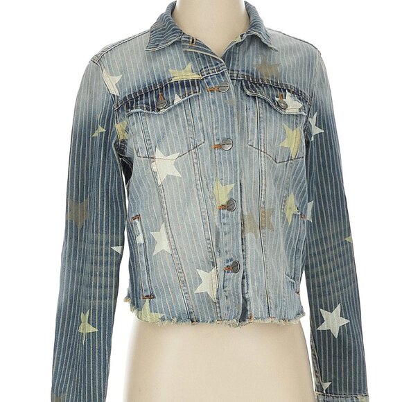 Driftwood Stars & Stripes Trucker Cotton Jacket Sold At Free People Size Small - Picture 2 of 8